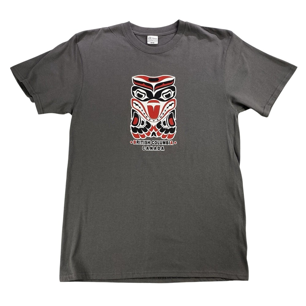 British Columbia T-Shirt‎ Men's Medium Grey Short Sleeve Tee BC Canada Souvenir